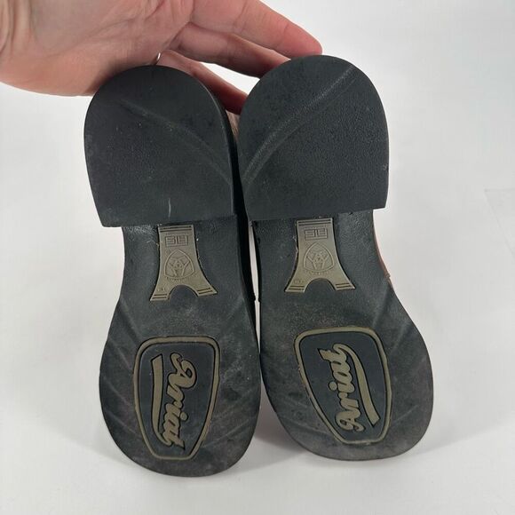 Ariat Pro Baby Brown Leather Western Embroidered Cowboy Boots Size 7 Style 16720 - Picture 4 of 13